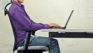 Sentado erguido en una silla